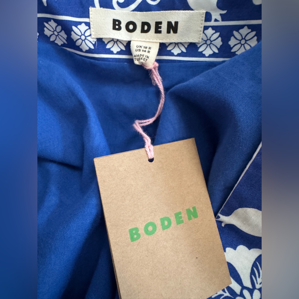 Boden Royal Blue and White Printed Maxi Dress - Picture 6 of 7